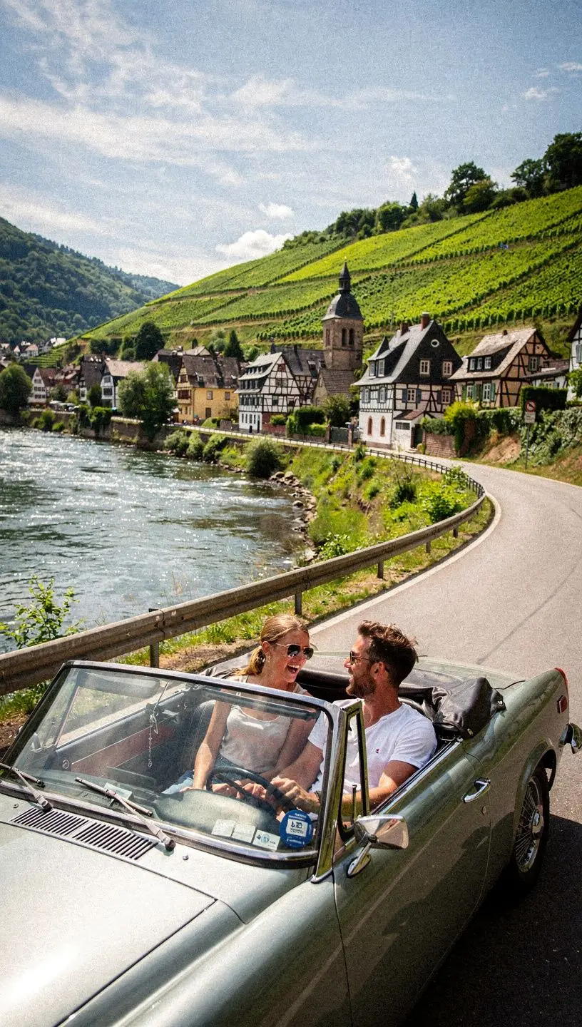 Ein historisches Schloss, das majestätisch auf einem Hügel thront und von grünen Wäldern umgeben ist.